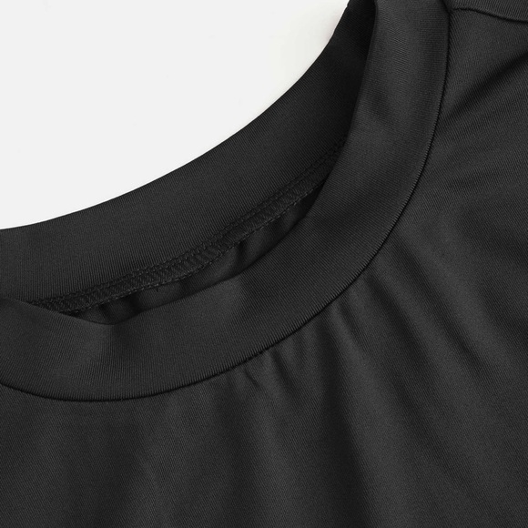 NWOT Cider Black 2 Piece Set Crop Top Ruched Midi Skirt Asymmetric Size Medium - Picture 4 of 6